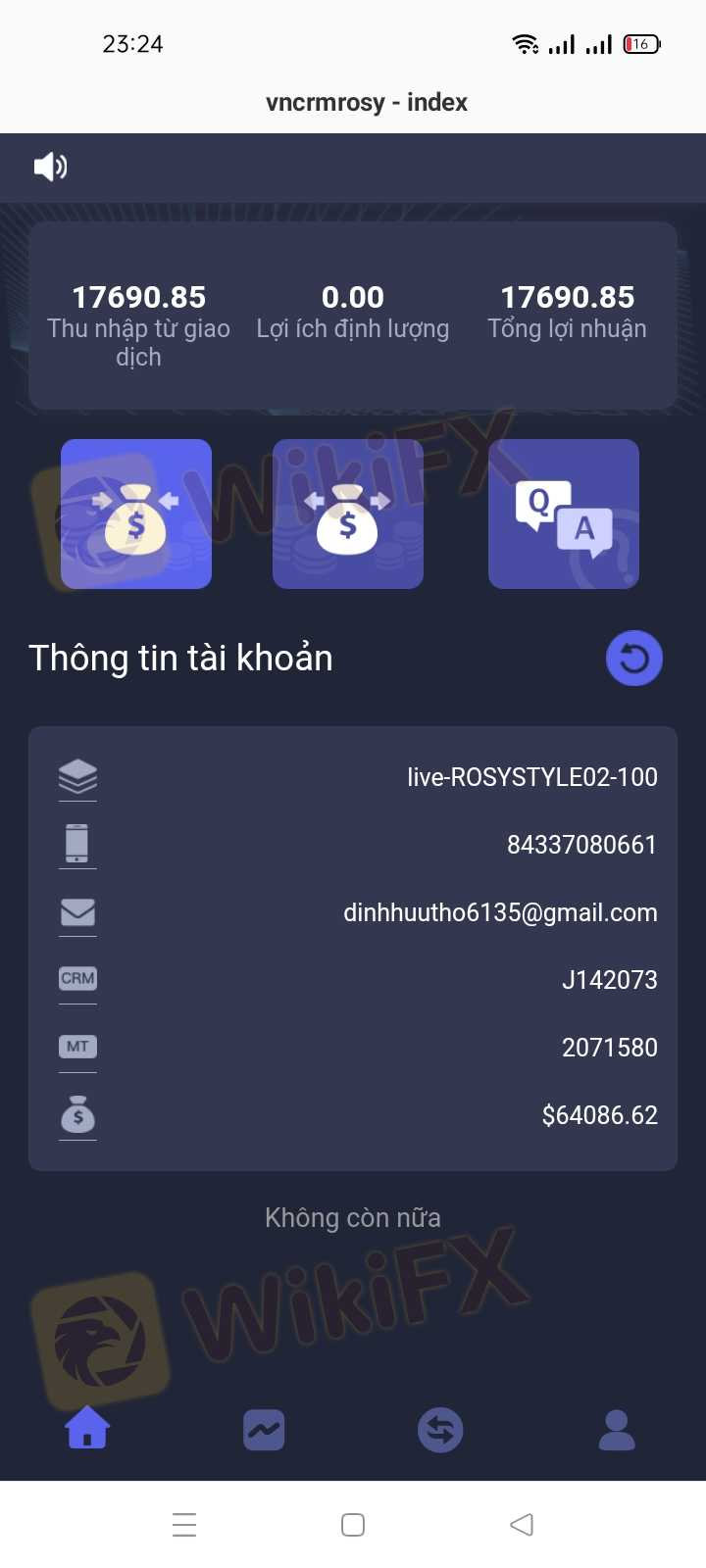 ROSYSTYLE WEALTH家具不提供提款