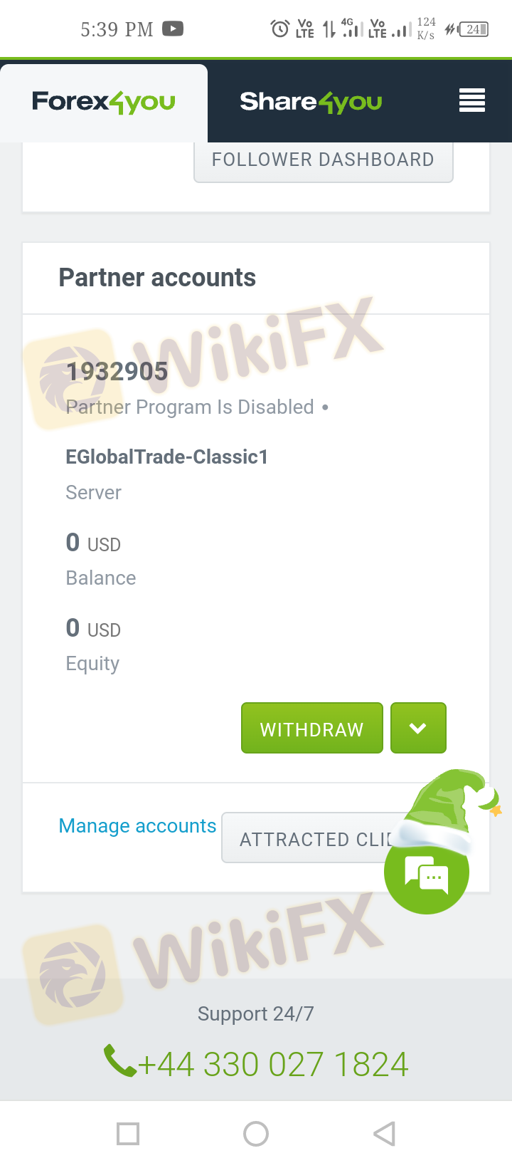  Forex4you合作伙伴帐户禁用和更改矛