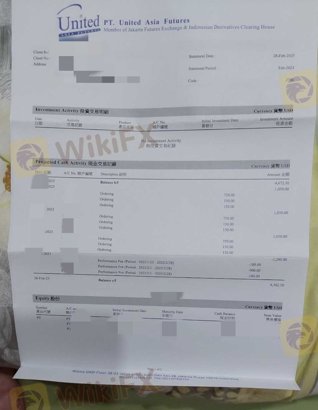 透过台湾致富GFS投资公司投资pt. united,从去年12月开始至今仍无法出金，附件是我们的出金单及部分投资清单