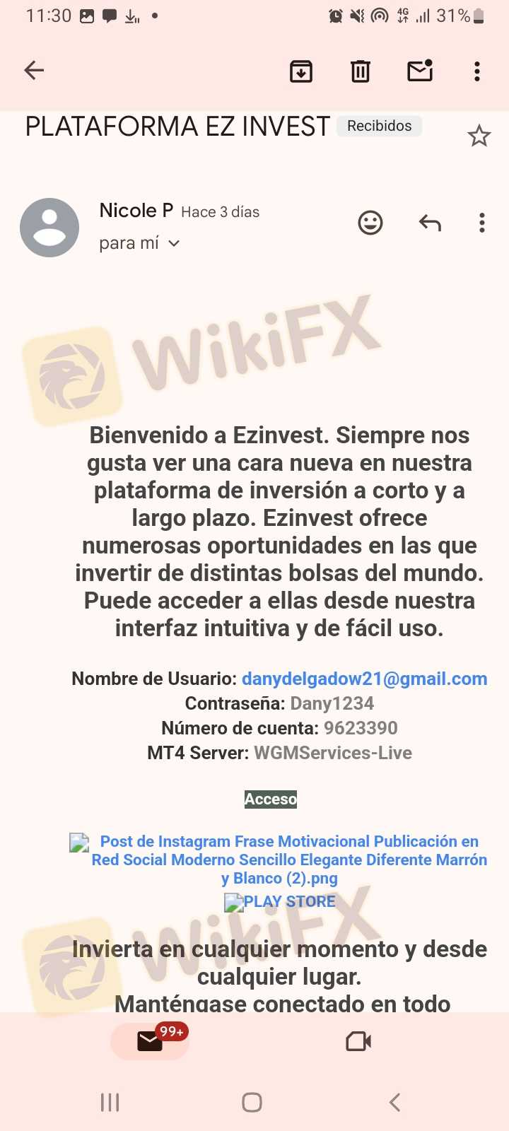 他们联系我，要求我支付 250 美元的押金，我将用这笔钱开始我的投资，但不仅如此，他们还要求我提供身份证明、地址，甚至电力文件。在此过程中，有人联系我，但他们没有向我解释任何有关公司的信息，我只和我的经纪人上了一堂课，然后他不负责任，因为他没有按时给我打电话。看到这种情况我决定退出，但当我要求退出平台时，他们告诉我要等3到5天，只有一次他们联系我承诺退款250美元，然后他们就不再回复电子邮件，然后我们坚持打电话时，一位经理回答了我们，说我卡上必须有 950 索尔才能拿回我的钱，我回答说我没有这笔钱，他提到然后钱就丢了，他很沮丧并被砍了挂掉我的电话。