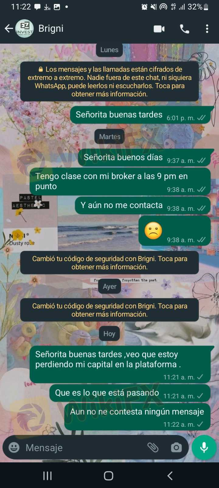 他们联系我，要求我支付 250 美元的押金，我将用这笔钱开始我的投资，但不仅如此，他们还要求我提供身份证明、地址，甚至电力文件。在此过程中，有人联系我，但他们没有向我解释任何有关公司的信息，我只和我的经纪人上了一堂课，然后他不负责任，因为他没有按时给我打电话。看到这种情况我决定退出，但当我要求退出平台时，他们告诉我要等3到5天，只有一次他们联系我承诺退款250美元，然后他们就不再回复电子邮件，然后我们坚持打电话时，一位经理回答了我们，说我卡上必须有 950 索尔才能拿回我的钱，我回答说我没有这笔钱，他提到然后钱就丢了，他很沮丧并被砍了挂掉我的电话。