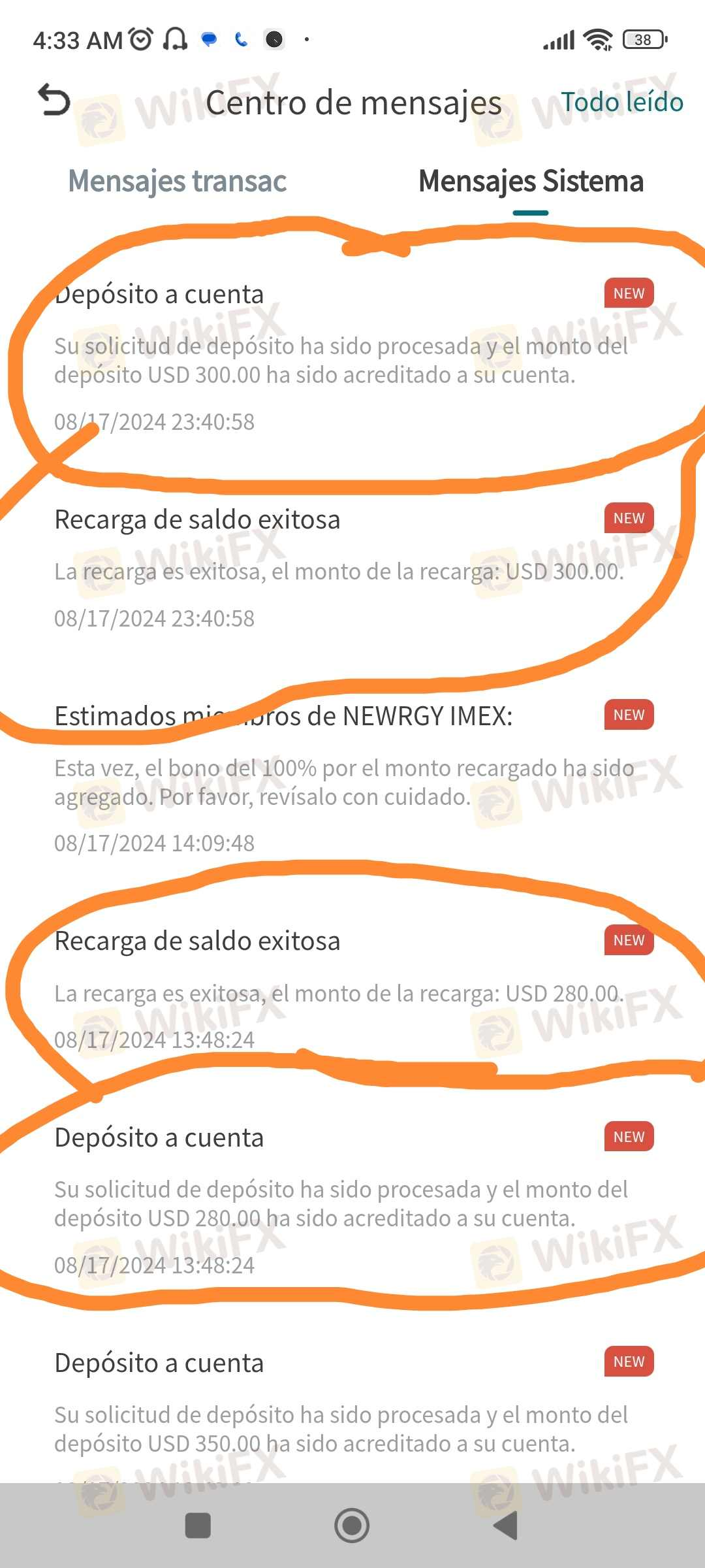 Newrgy自8月6日起封锁了我的账户提款,最初是因为一次所谓的审计,以便在美国证券交易所上市,该审计于8月16日结束,从那时起继续封锁,并声称根据审计结果,必须支付2023-2024财年的20%税款,但重要的是,我注册了一个多月,他们正在收取我自己存款的20%。 Newrgy自8月6日起封锁了我的账户提款,最初是因为一次所谓的审计,以便在美国证券交易所上市,该审计于8月16日结束,从那时起继续封锁,并声称根据审计结果,必须支付2023-2024财年的20%税款,但重要的是,我注册了一个多月,他们正在收取我自己存款的20%。