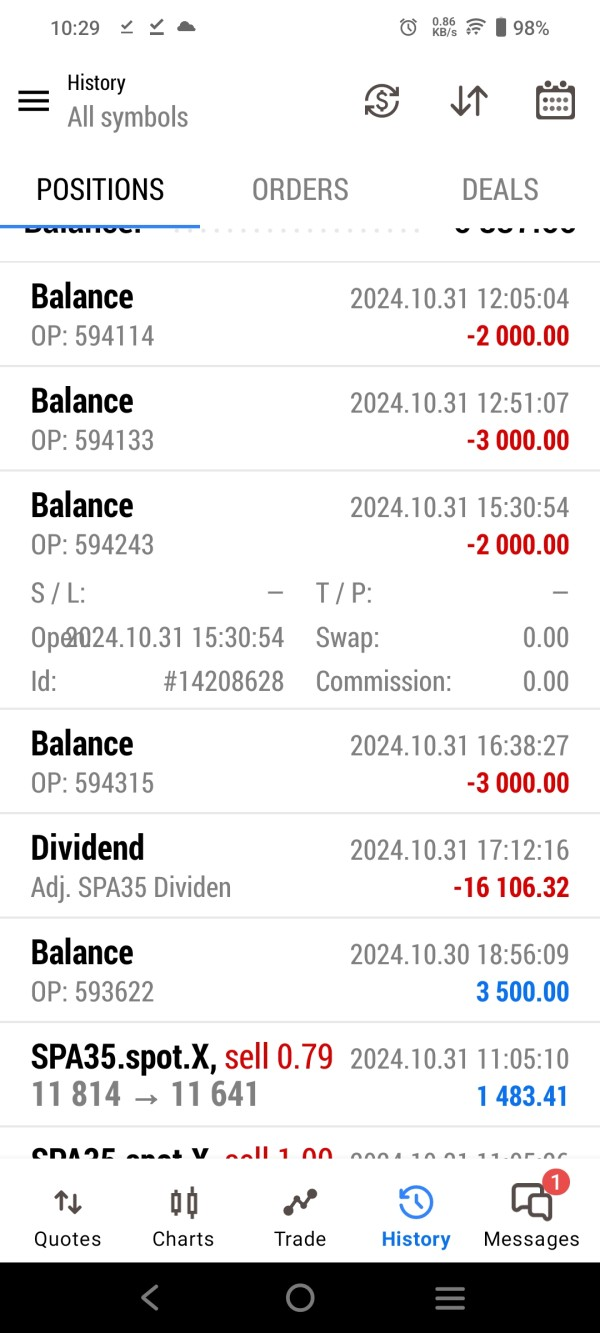  他们以股息调整的名义扣除了我所有的利润，并告诉我我在股息调整日期进行了交易，即使我持有该头寸两天，并且我在spa 35 indic的价格上获得了利润。这非常不公平，我建议采取行动对他们进行投诉。如果有人知道如何对他们进行投诉，请告诉我。